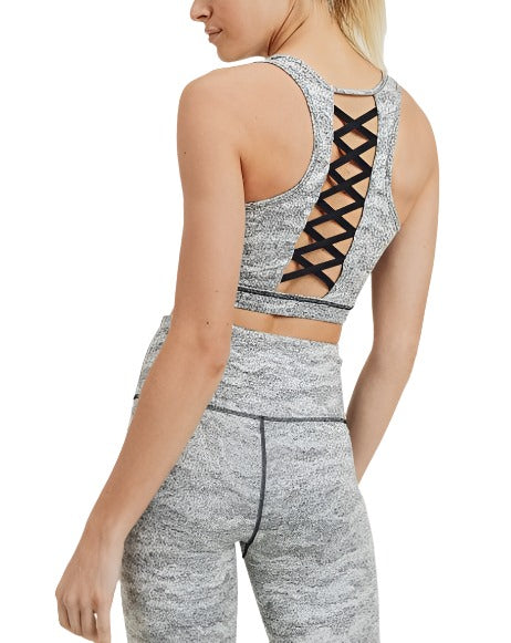 Mono B Sandstorm Racerback Sports Bra AT2855 - Melange  - rear alt view 1