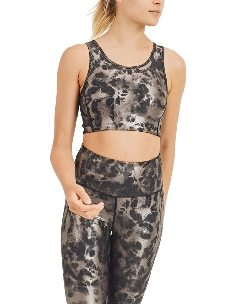 Mono B Black and Copper Foil Cut Out Bra AT2874 - Black/Copper Foil  -  front alt view