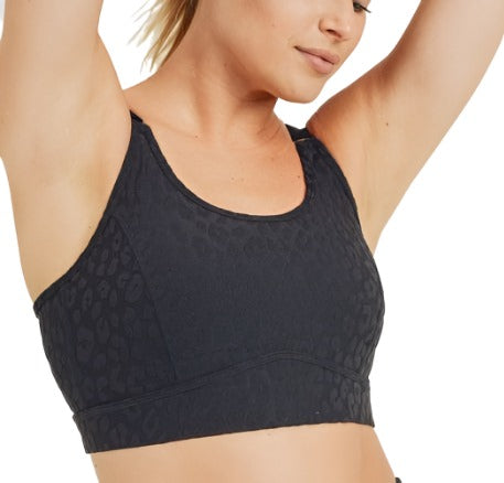 Mono B Leopard Jacquard TACTEL® Sports Bra AT8031 - front alt view 1