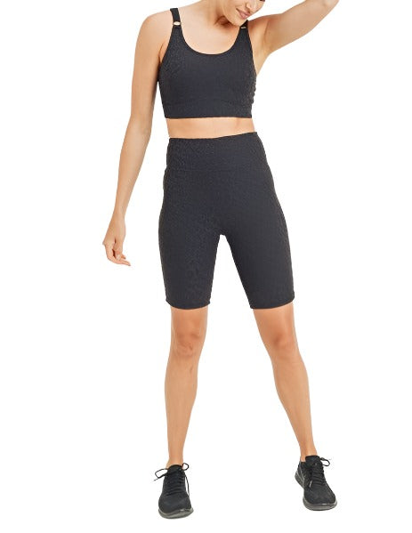 Mono B Leopard Jacquard TACTEL® Sports Bra AT8031 - front alt view 3