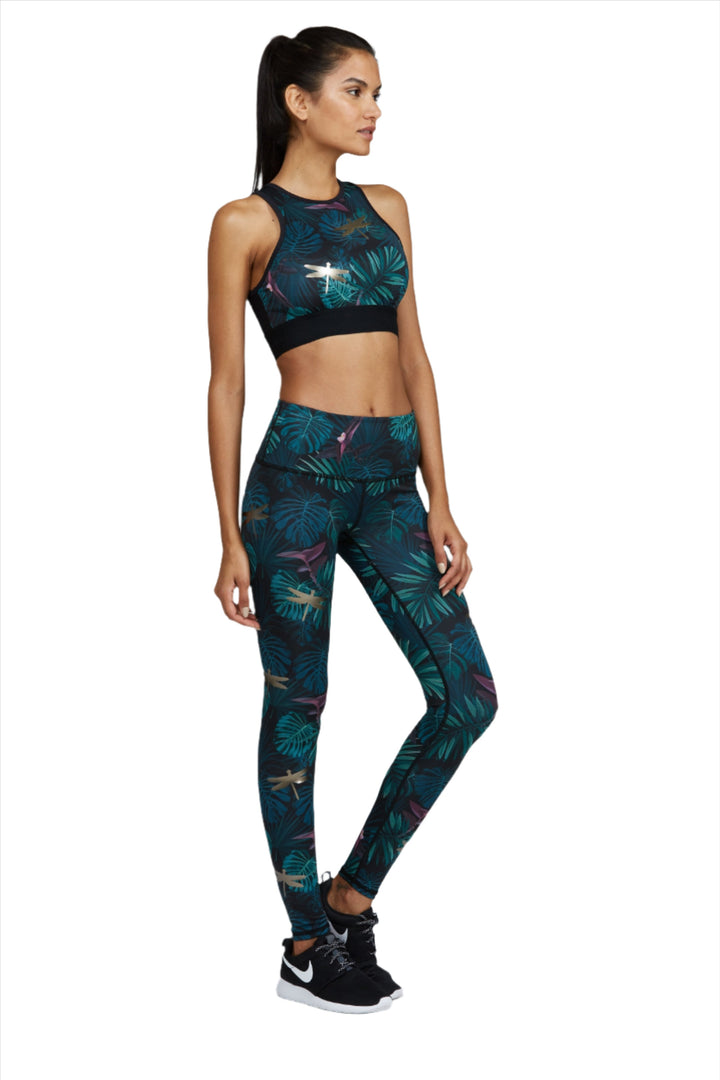 Noli Yoga Lush Foil Legging - Green - front alt view 1