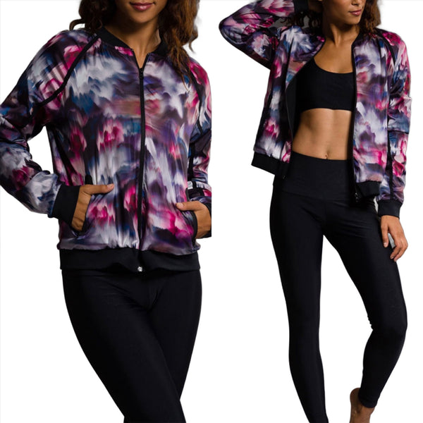 Onzie Flow Bomber Jacket 615 - Fast Flower - front view
