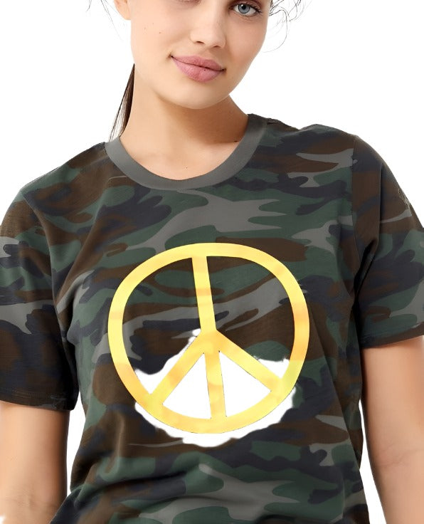 Truly Madly Deeply Camo Peace Tee - front alt view