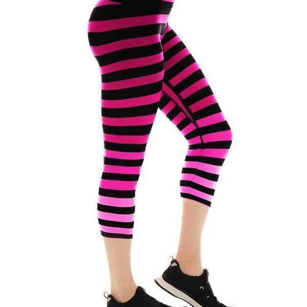 K-Deer High Waisted Capri In Laura Stripe Fitness Fashions