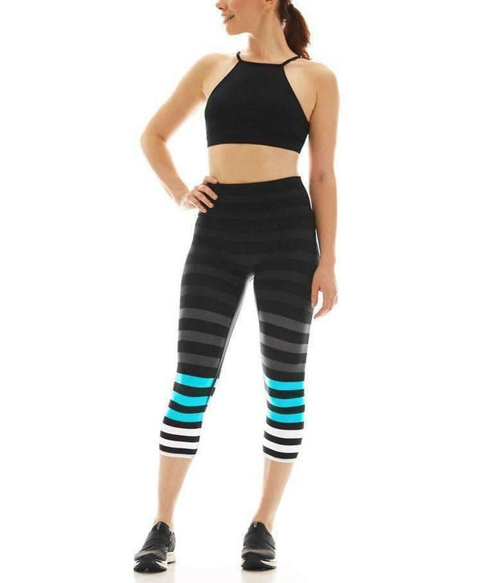 K-Deer Ruth Stripe Comfortable Yoga Capri Fitness Fashions