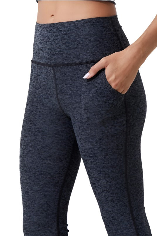 FINAL SALE! Noli Curve Flair Legging - Charcoal Heather - Side View