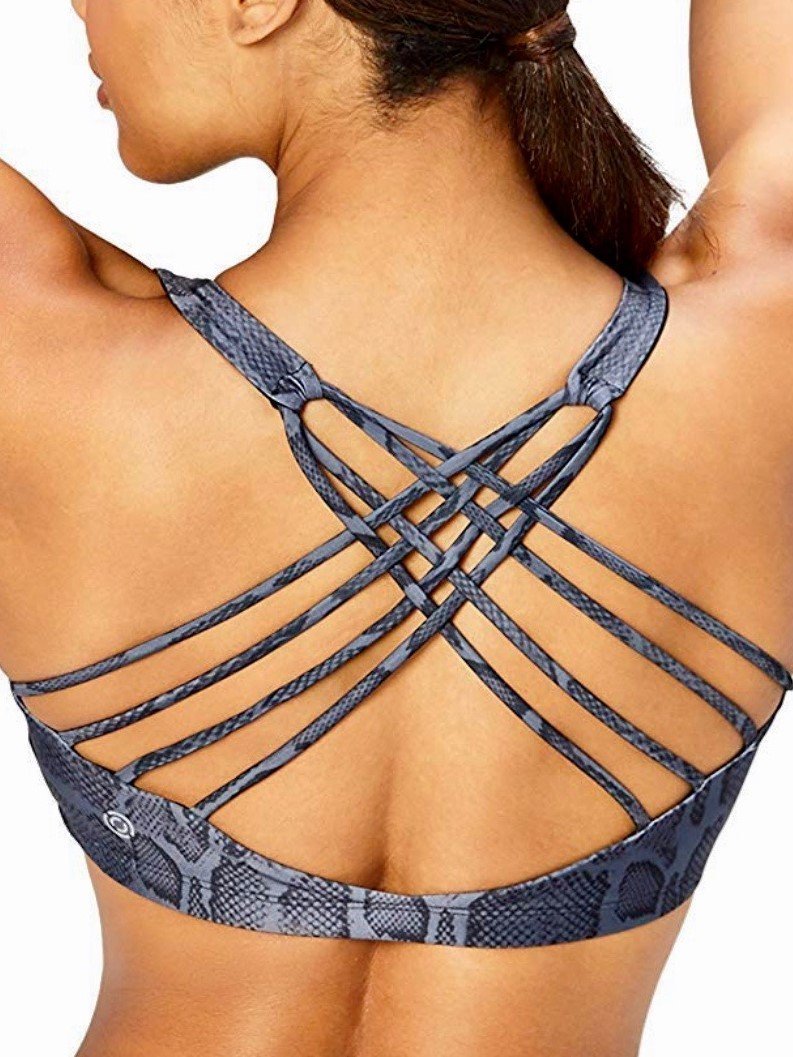 Core 10 Yoga Chic Bra 354 - silver python - rear alt view 1