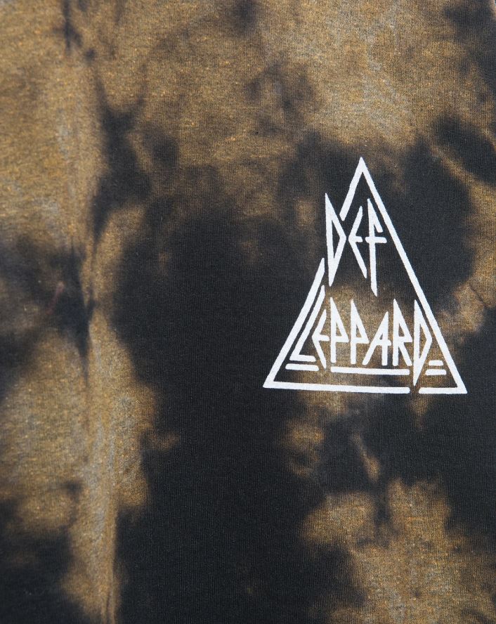 Def Leopard Tie Dyed Crop Sweat Shirt by Junk Food - Black Tie Dye - Rear View