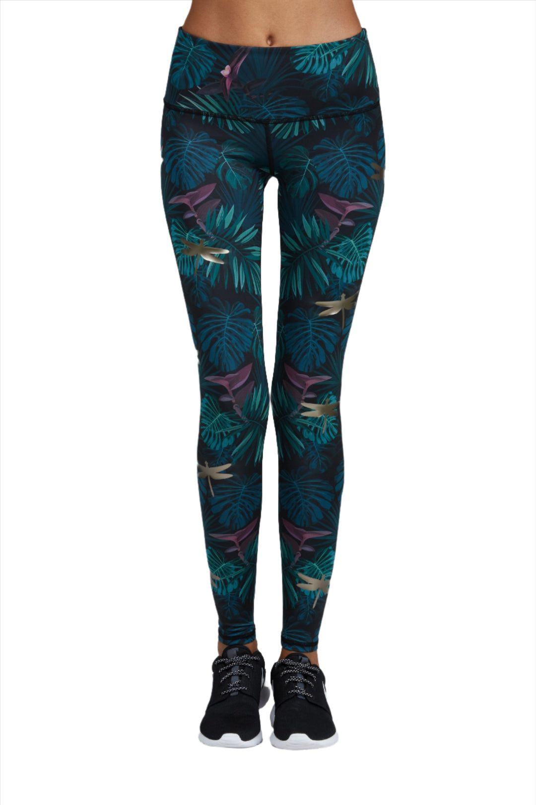 Noli Yoga Lush Foil Legging - Green - front view