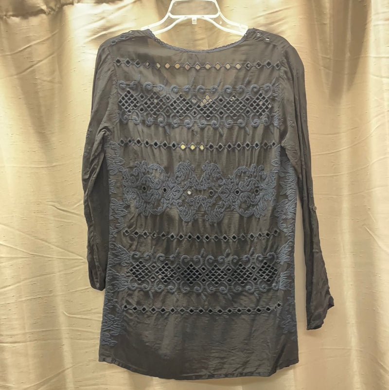 Johnny Was Damask Blouse X Small - Black  - rear view