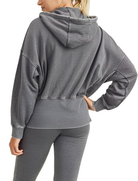 Mono B Fleece Hoodie Jacket KJ11571 - Black - rear alt view