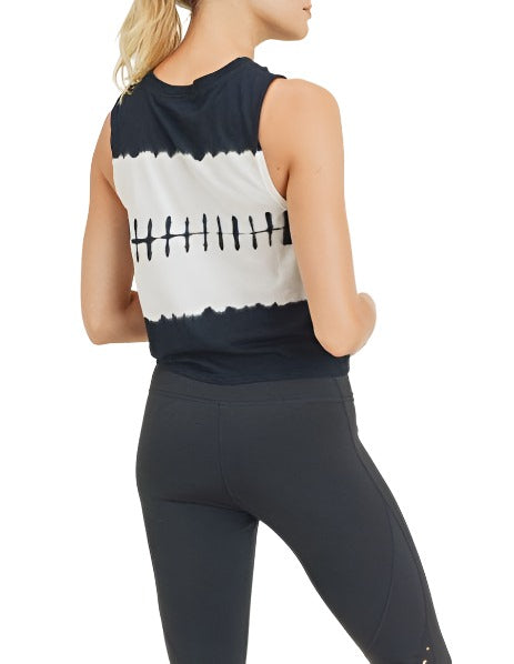 Mono B. Twisted Tie Dye Tank KT11412 - Black/TieDye   -  rear alt  view