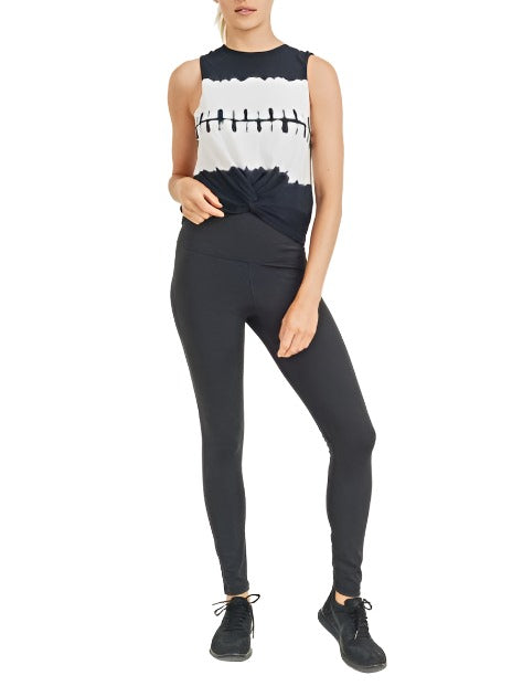 Mono B. Twisted Tie Dye Tank KT11412 - Black/TieDye   -  front alt view 1