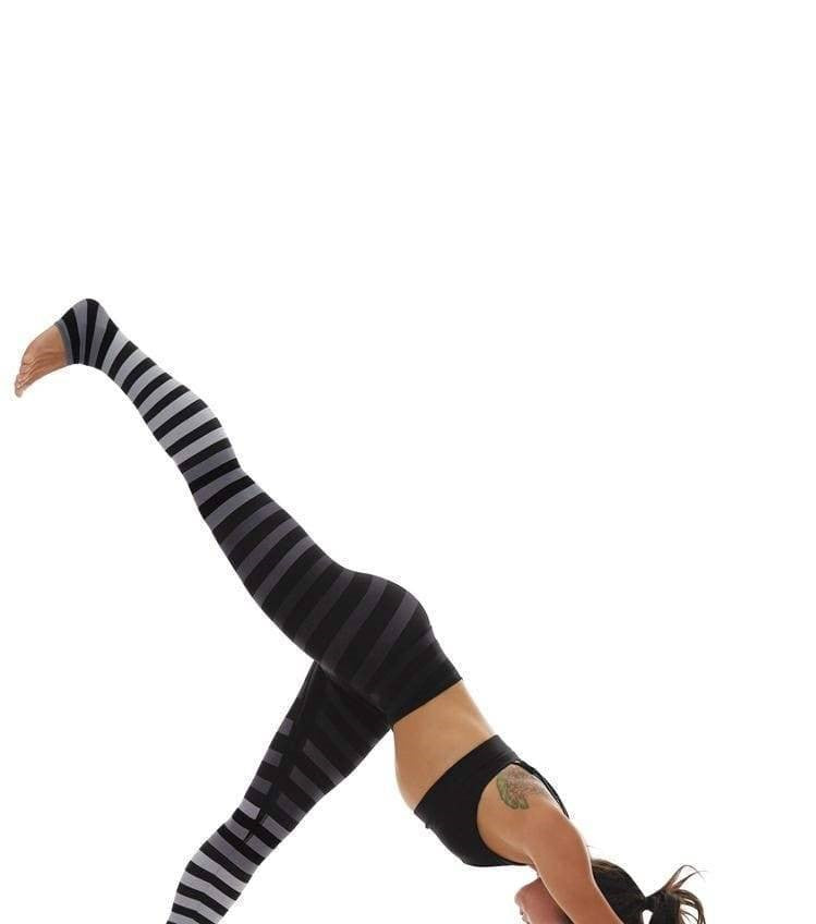 K-Deer Signature Jody Stripe Yoga Leggings - Fitness Fashions