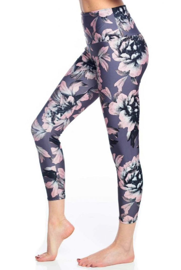 Final Sale Onzie Flow Highrise Basic Capri 2029 - peony - side view