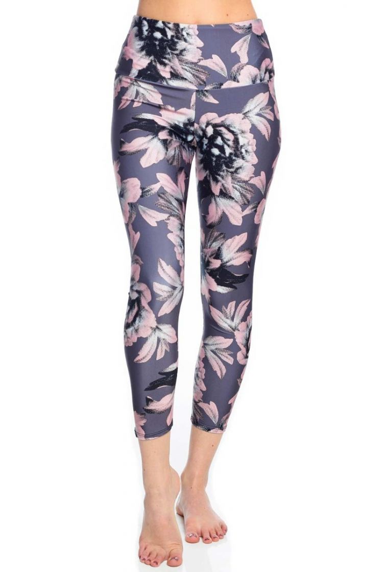 Final Sale Onzie Flow Highrise Basic Capri 2029 - peony - front view