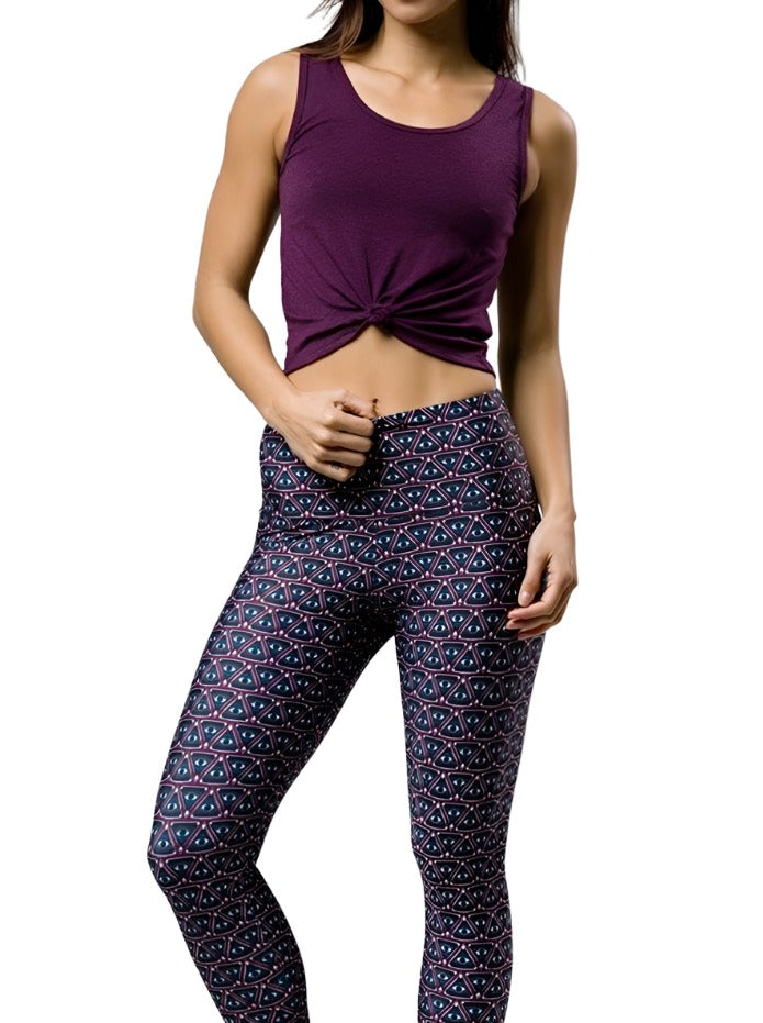 Onzie Hot Yoga Knot Crop Top 3050 - Purple - front view