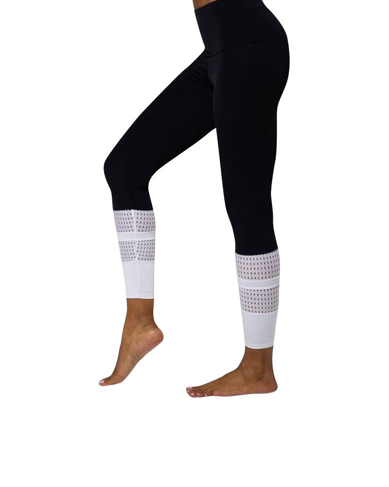 Onzie Midi Racer Leggings 2028 - Black/White - side view
