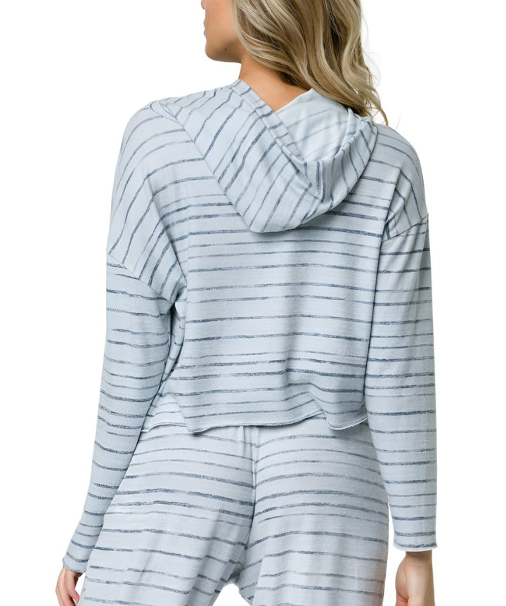 Onzie Flow Weekend Crop Hoodie 3710 - Blurred Lines - rear view