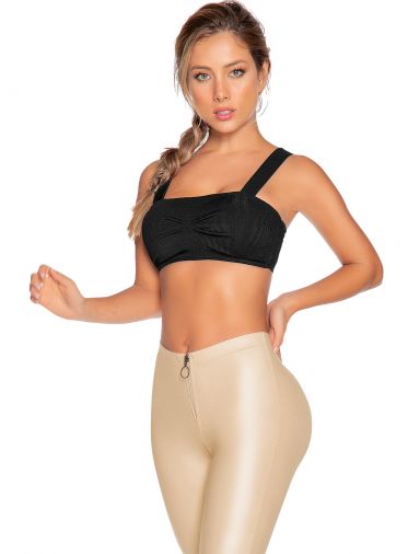 Babalu 9745 Pinch Front Ribbed Bra Top