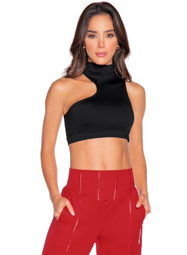 Babalu 9756 Mock neck one sleeve bra top