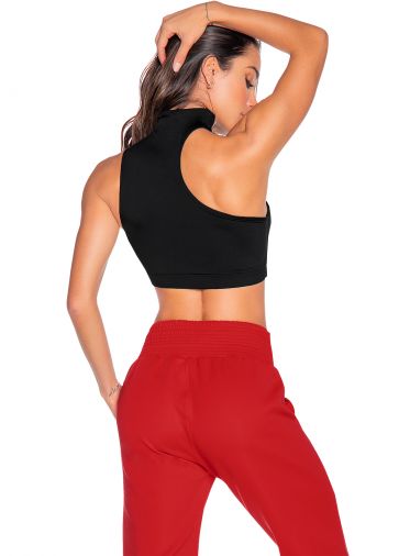 Babalu 9756 Mock neck one sleeve bra top