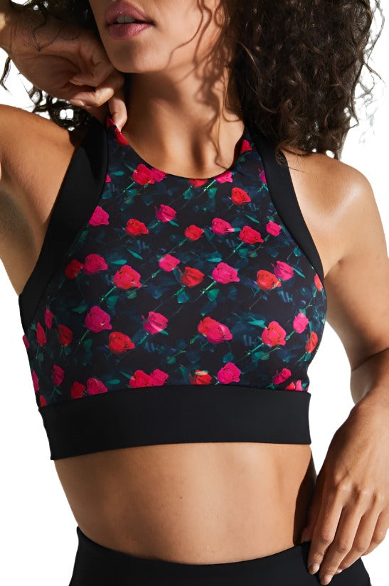 FINAL SALE! Noli Cross Back Rose Bra - Rose Noli - Front Rear View