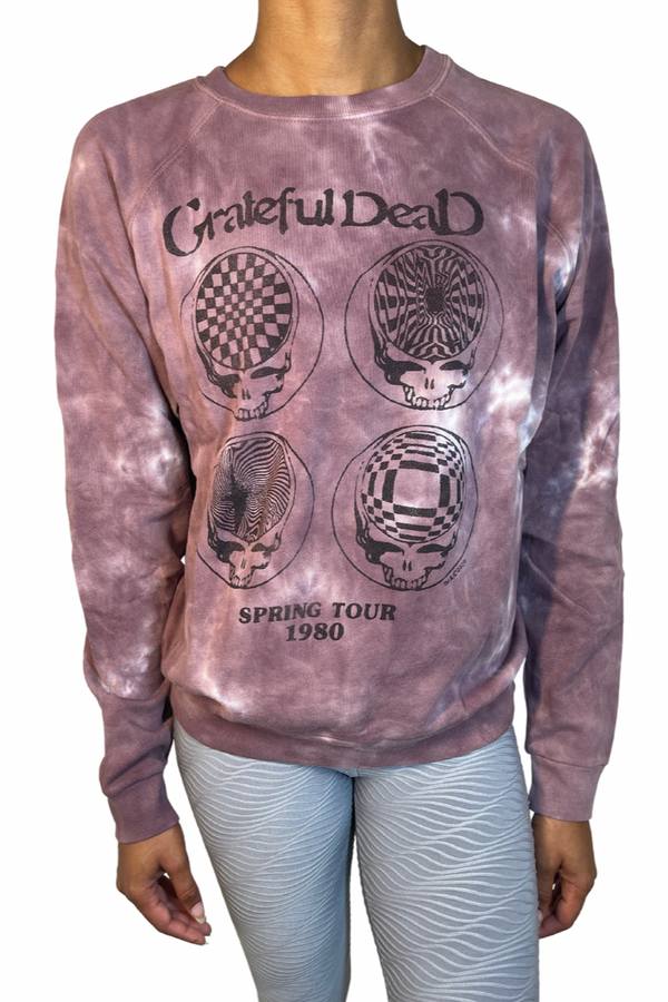 Grateful Dead Sweat Shirt by Junk Food Rose Tie Dye