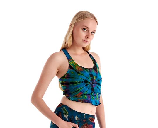 Kathmandu Tie Dye Crop Top - Light Blue Tie Dye - Side View