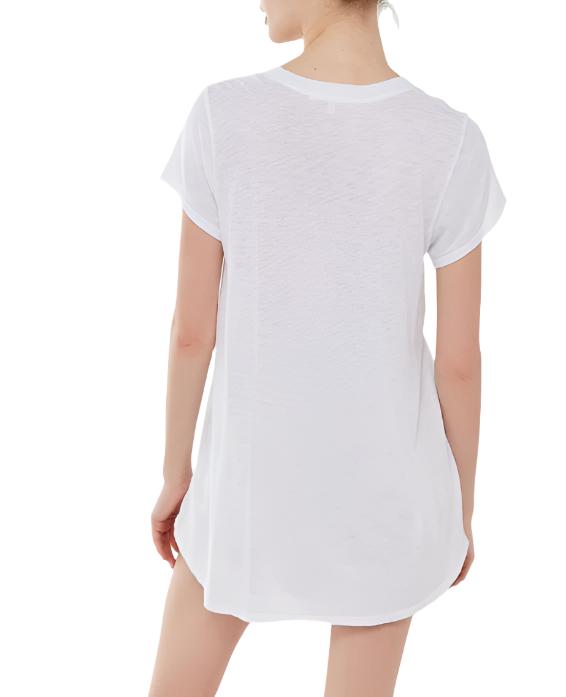 TMD Round-Neck Pocket Tee - White - Back View